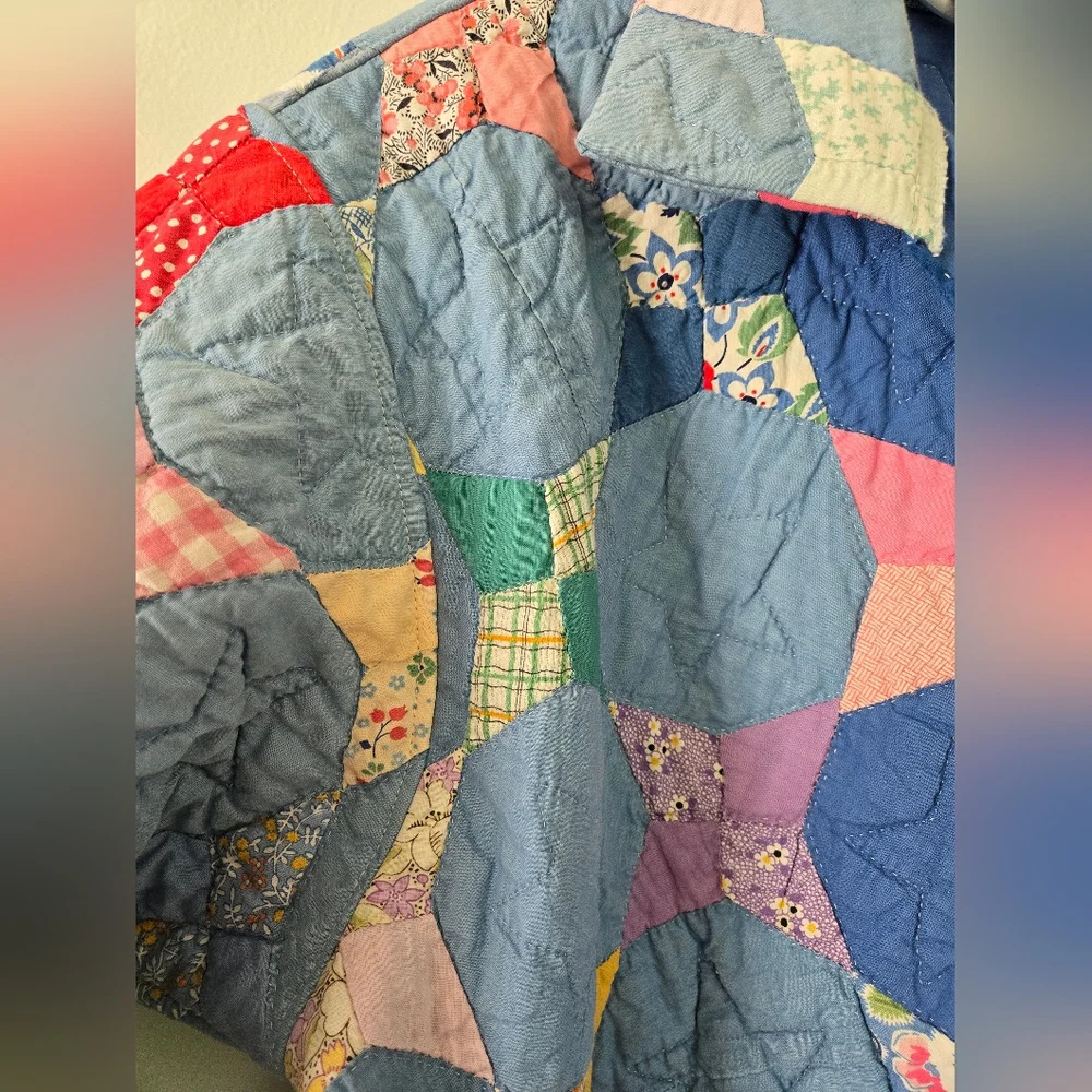 NWOT Vintage Quilt Coat Upcycled Patchwork Quilted Jacket - Picture 6 of 7